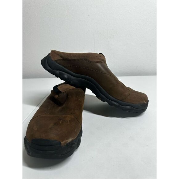 Timberland Trek Travel ACT Slip-On Loafers Mules Brown Leather Sz 11,5 M Slides - Picture 13 of 14